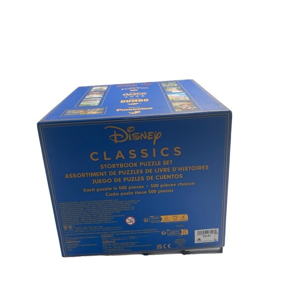 Disney Storybook 4-Pack Puzzle Set Pinocchio Dumbo Peter Pan Alice 500 Pcs Each - Picture 15 of 16